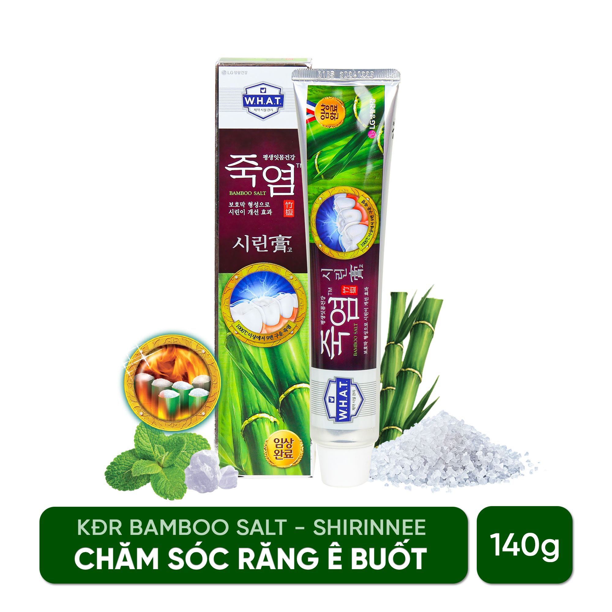 Kem đánh răng Bamboo Salt Shirinnee chăm sóc răng ê buốt 120g/140g